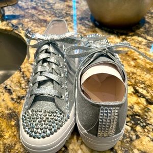Back to School Bling! Silver Bling Platform Tennis Shoes! Sizes 7 & 9